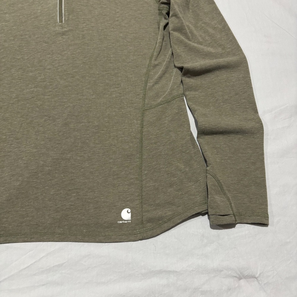 Carhartt Force Womens Green Midweight Synthetic Base Layer 1/4-Zip Top Sweater M - Picture 4 of 6